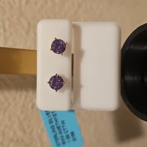 Amethyst 6mm earings in sterling silver